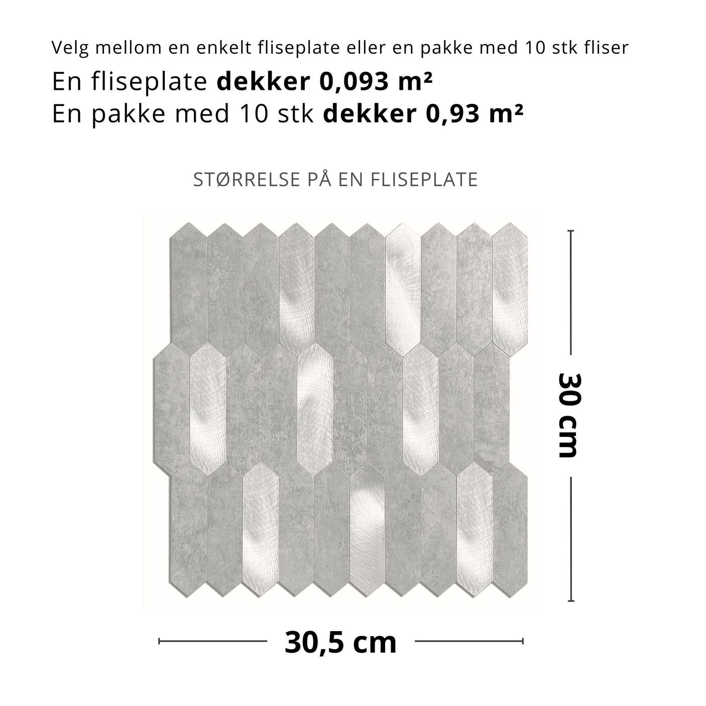 Stein lys grå hexagon selvklebende veggfliser