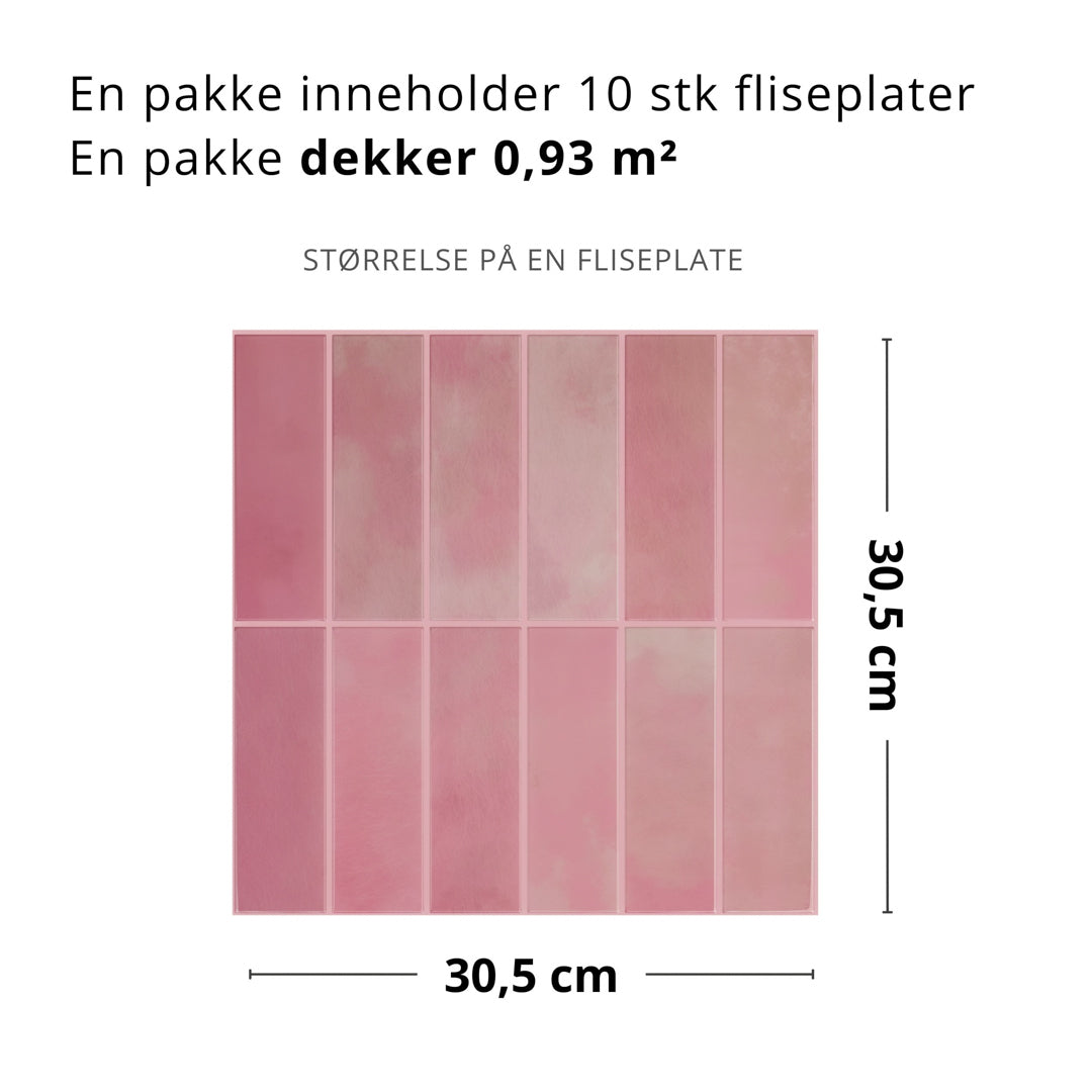 10-pk Adelina Rosa selvklebende veggfliser