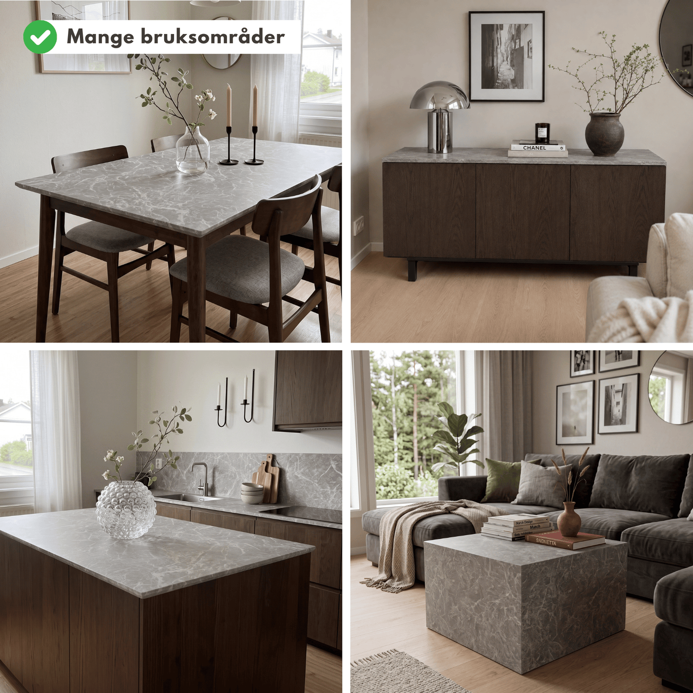 Limestone antrasitt kontaktplast