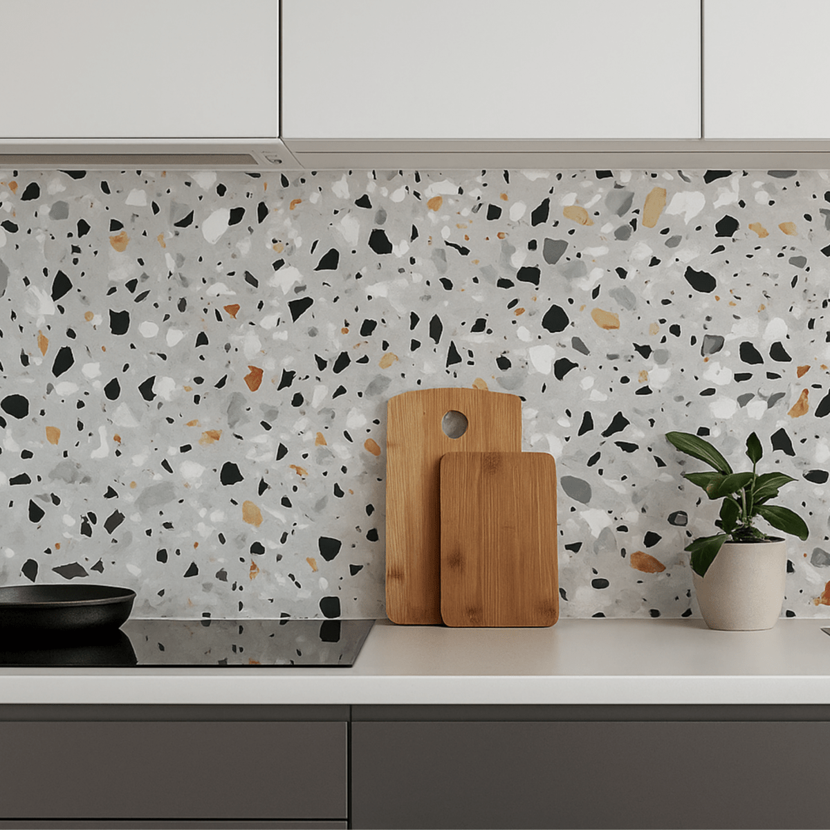 8 - pk Milano Terrazzo selvklebende fliser - Lindas Dekor