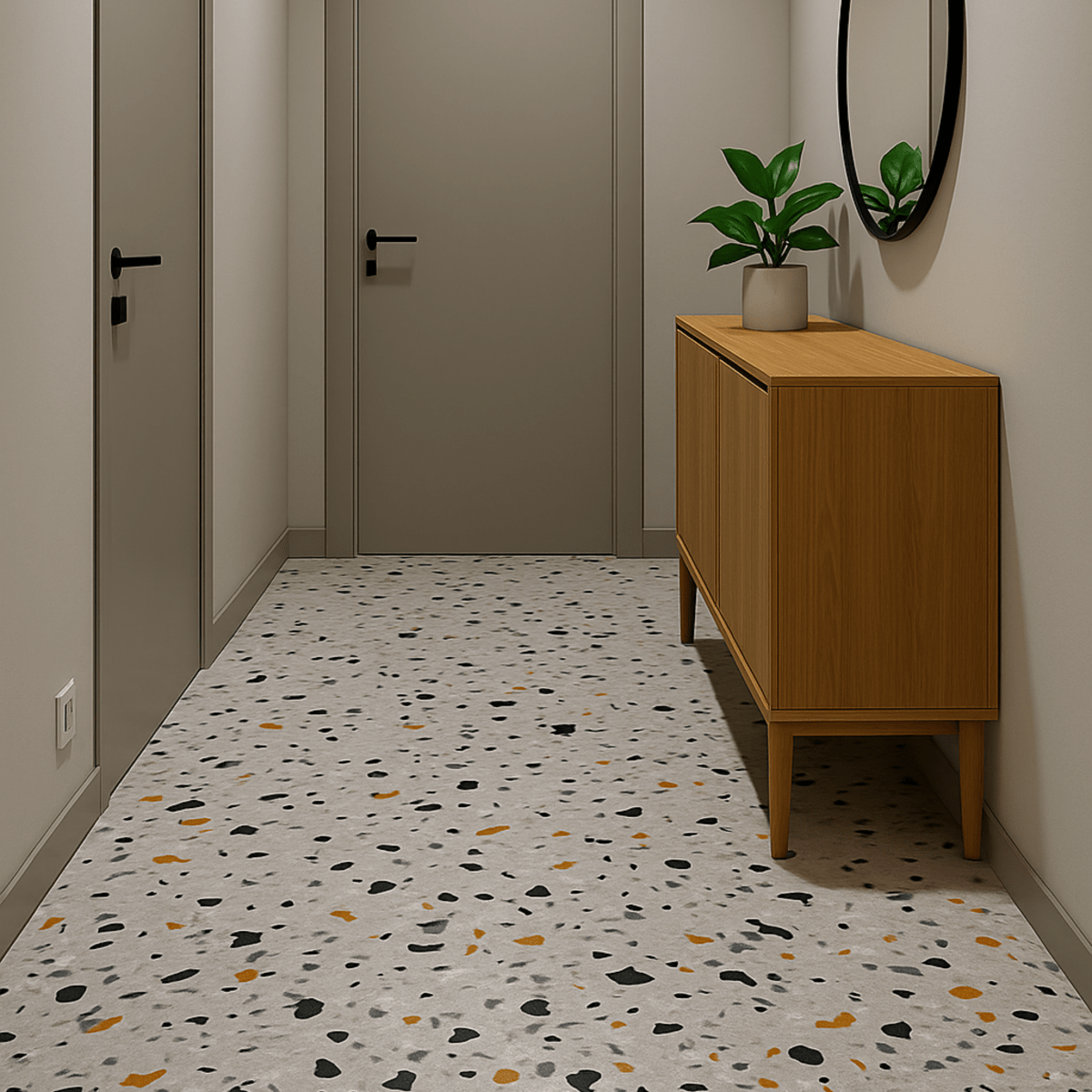 8 - pk Milano Terrazzo selvklebende fliser - Lindas Dekor