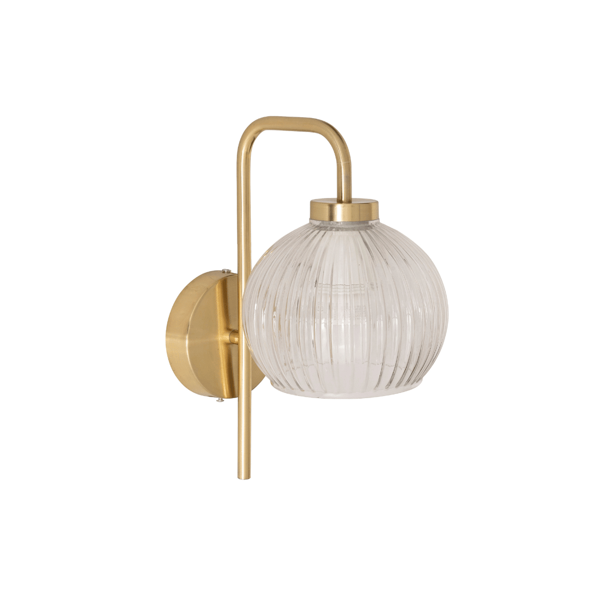 Vegglampe Krys med rillet glass gull 30 cm - Lindas Dekor Vegglampe