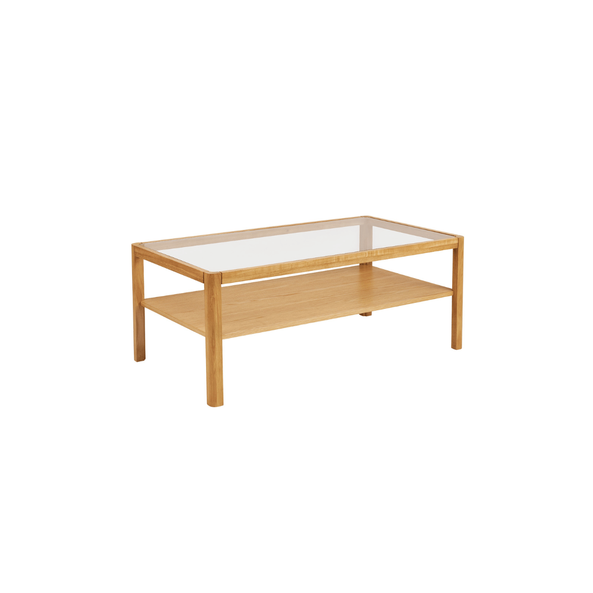 Lourmarin sofabord eik og herdet glass 110 x 60 x 45 cm