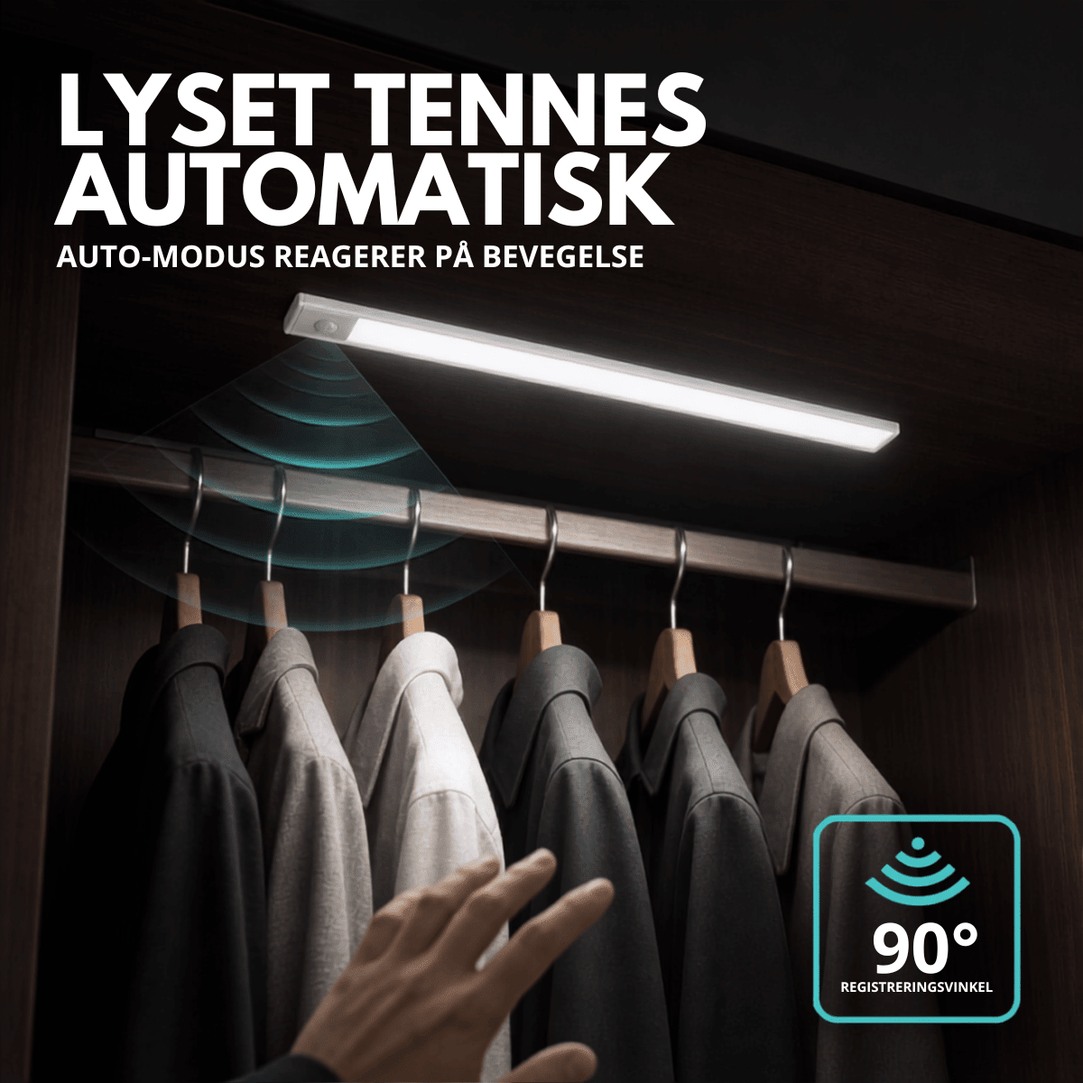 Oppladbar LED-list med bevegelsessensor 60 cm - Lindas Dekor LED-lampe