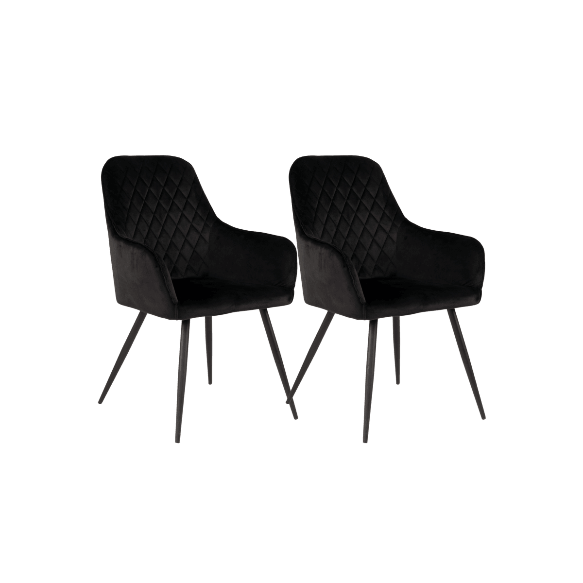 2-pk Harbo spisestol sort velur - Lindas Dekor Spisestol