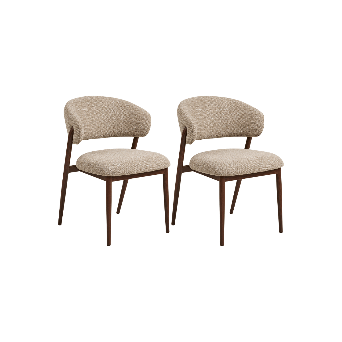 2-pk Cavi spisestol sand/valnøttfarget