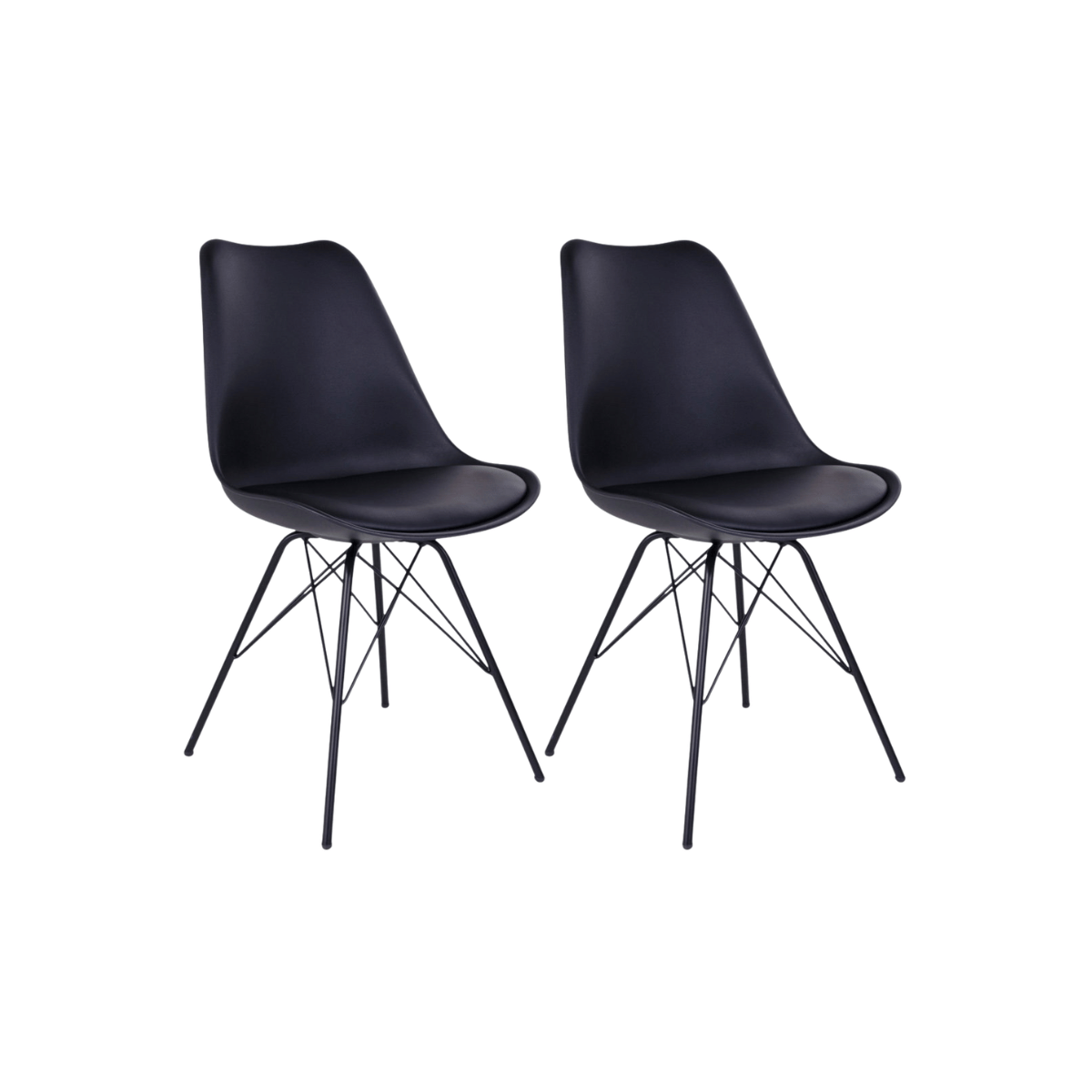 2-pk Oslo spisestol sort