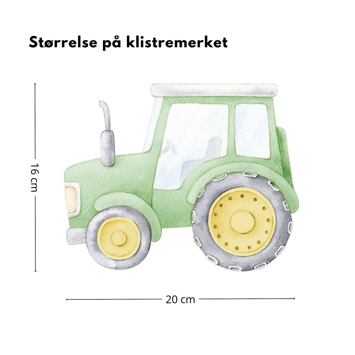 Traktor klistremerke, grønn - Lindas Dekor