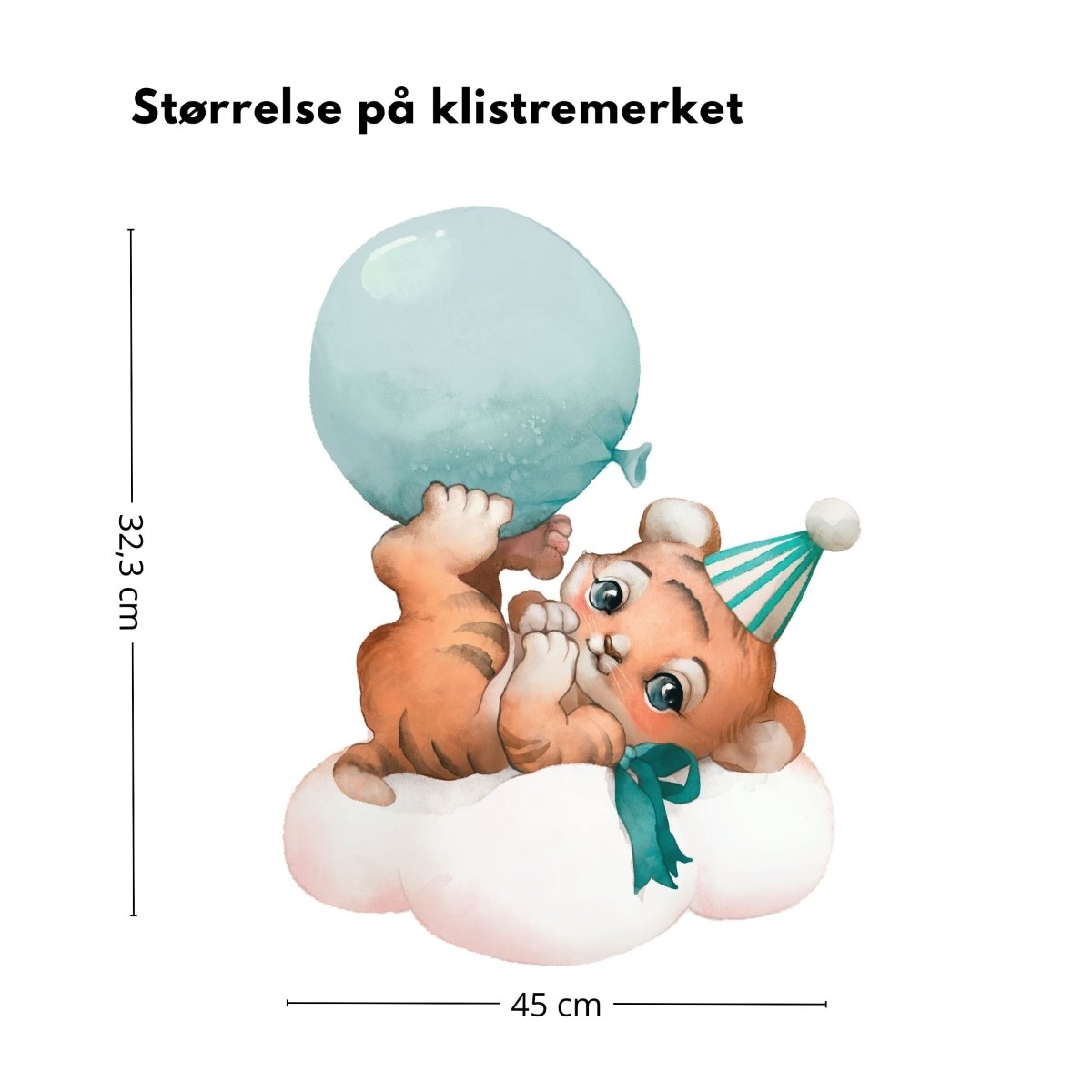 Tiger på sky klistremerke - Lindas Dekor