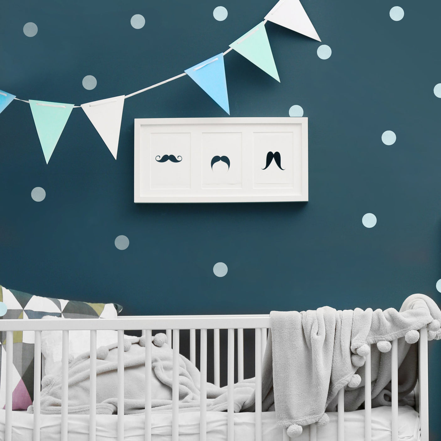 25-pk prikker klistremerker, blå