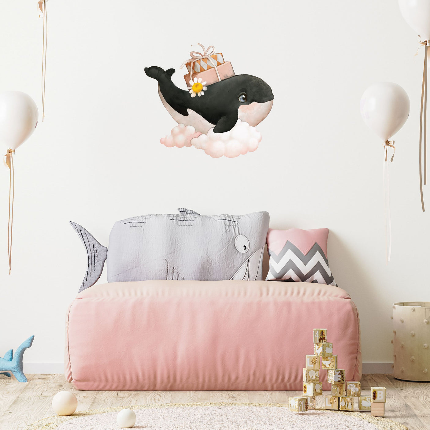 Hval på sky klistremerke