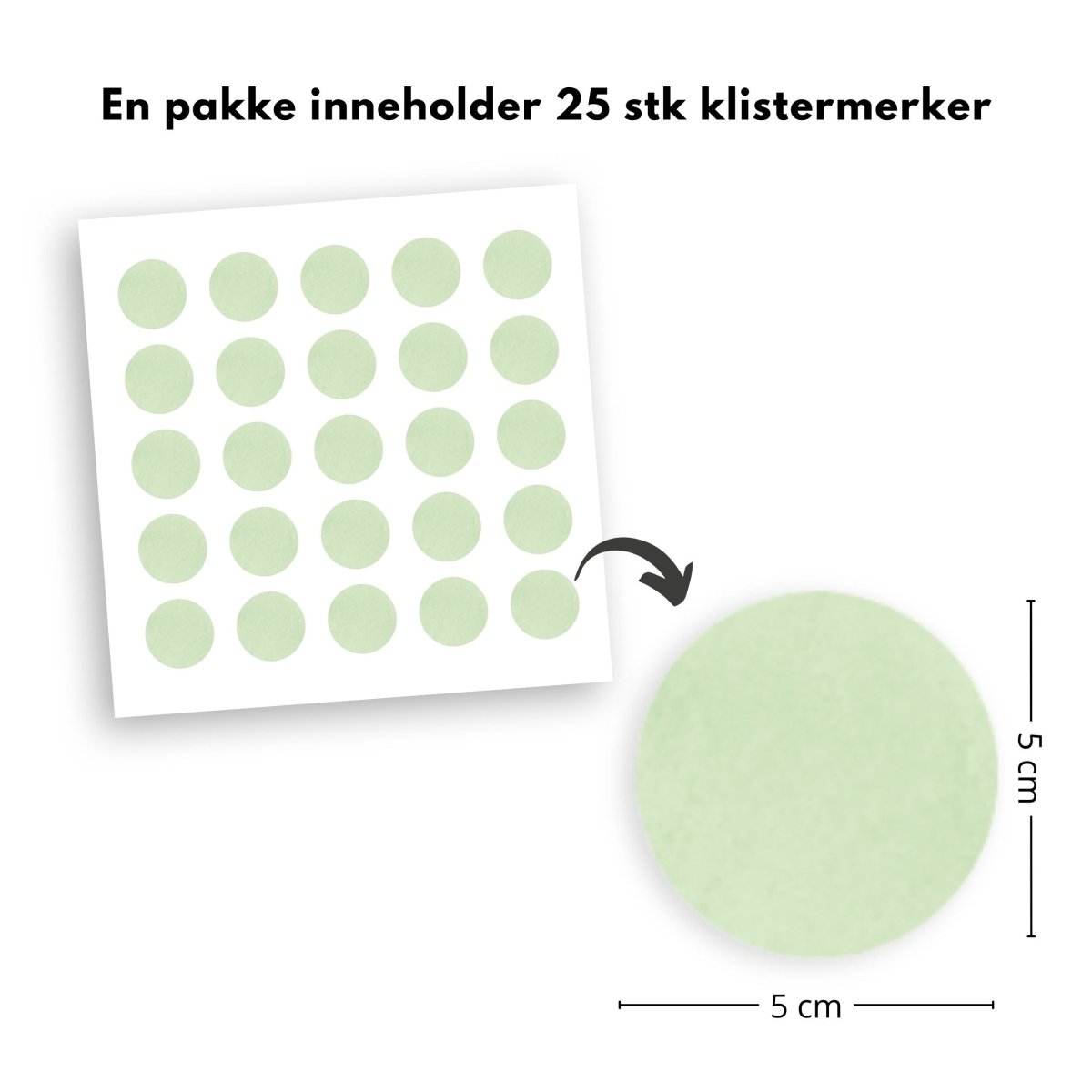 25 - pk prikker klistremerker, grønn - Lindas Dekor
