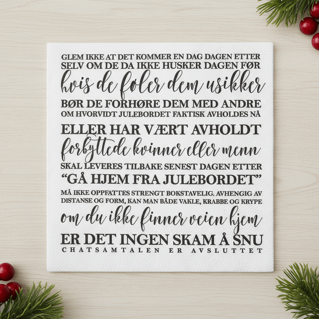 Servietter Julebordets Regler - Lindas Dekor