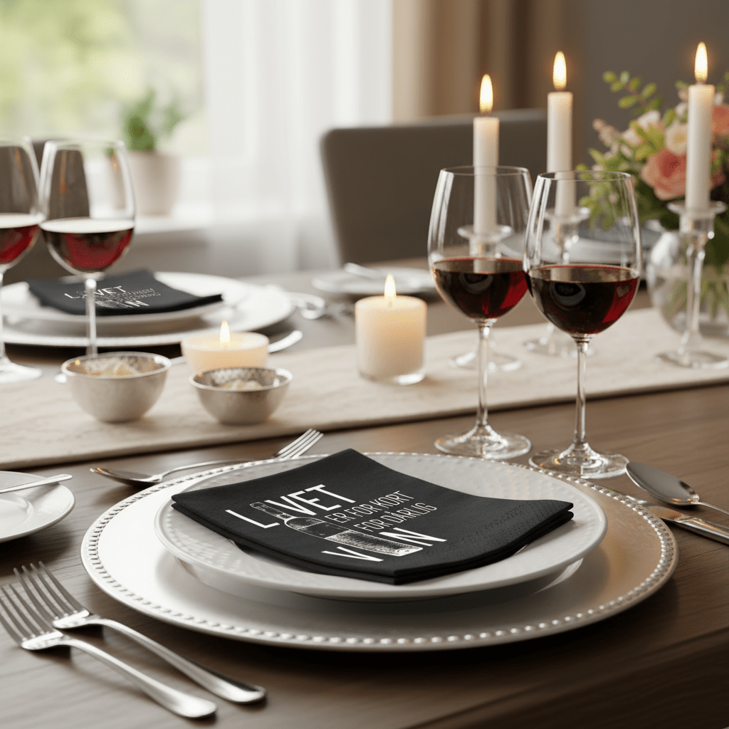 20 - pk Serviett "Livet er for kort for dårlig vin" - Lindas Dekor