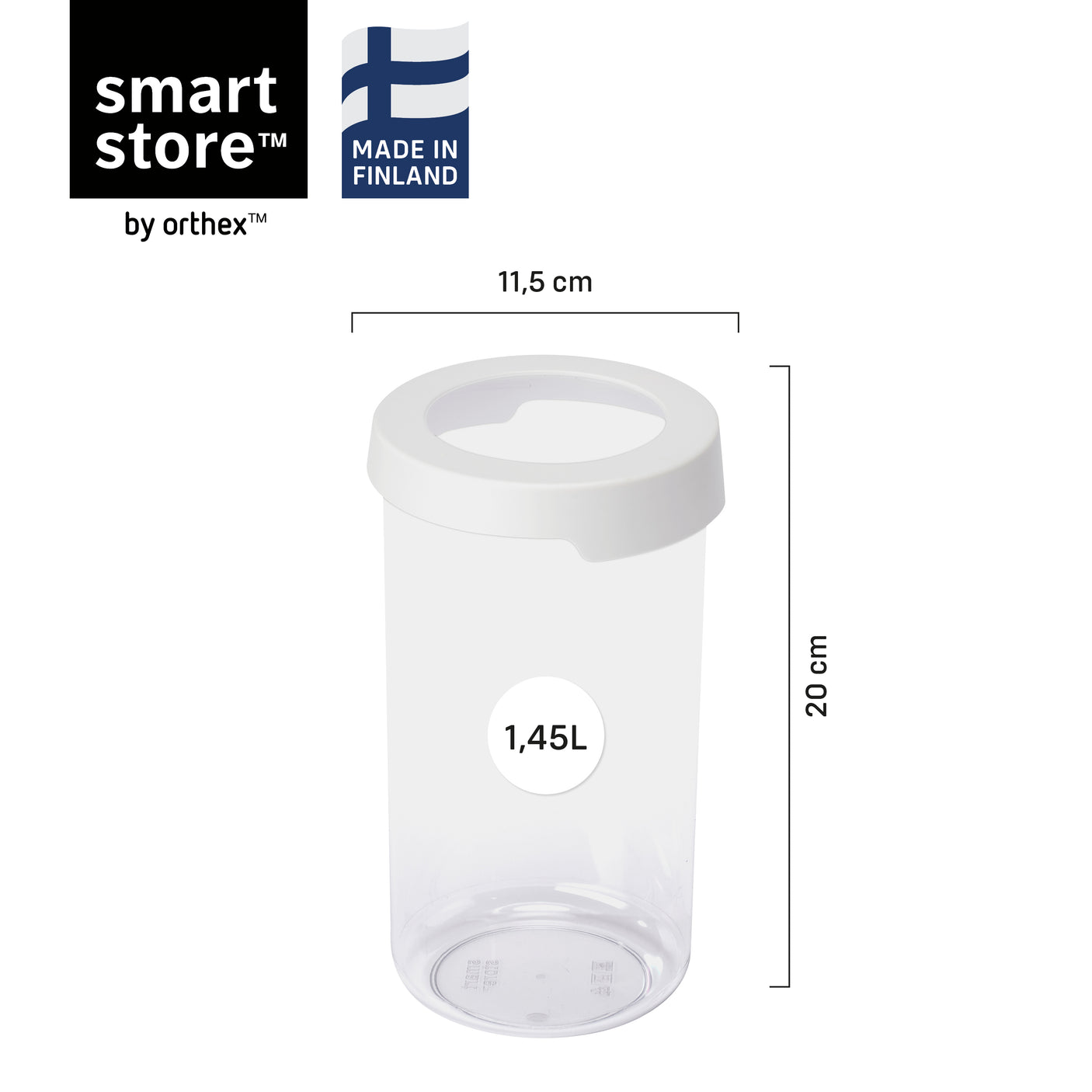 Rund tørrmatboks 0,75 L til frø, godteri og nøtter