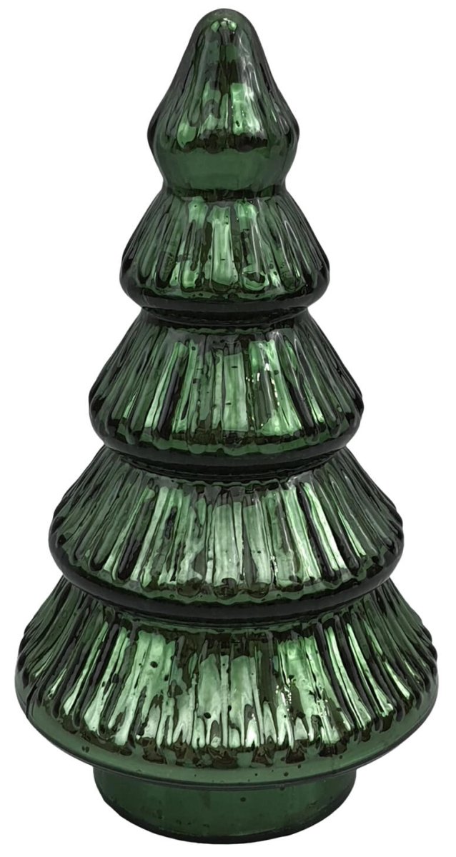 Grönt julgran i strukturerat glas 19 cm
