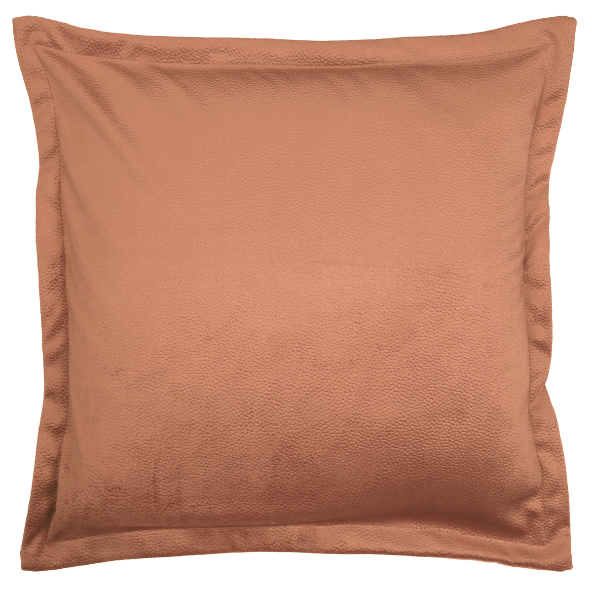 Amberfarget putetrekk i skinnlook 50 x 50 cm med sydd dekorativ kant