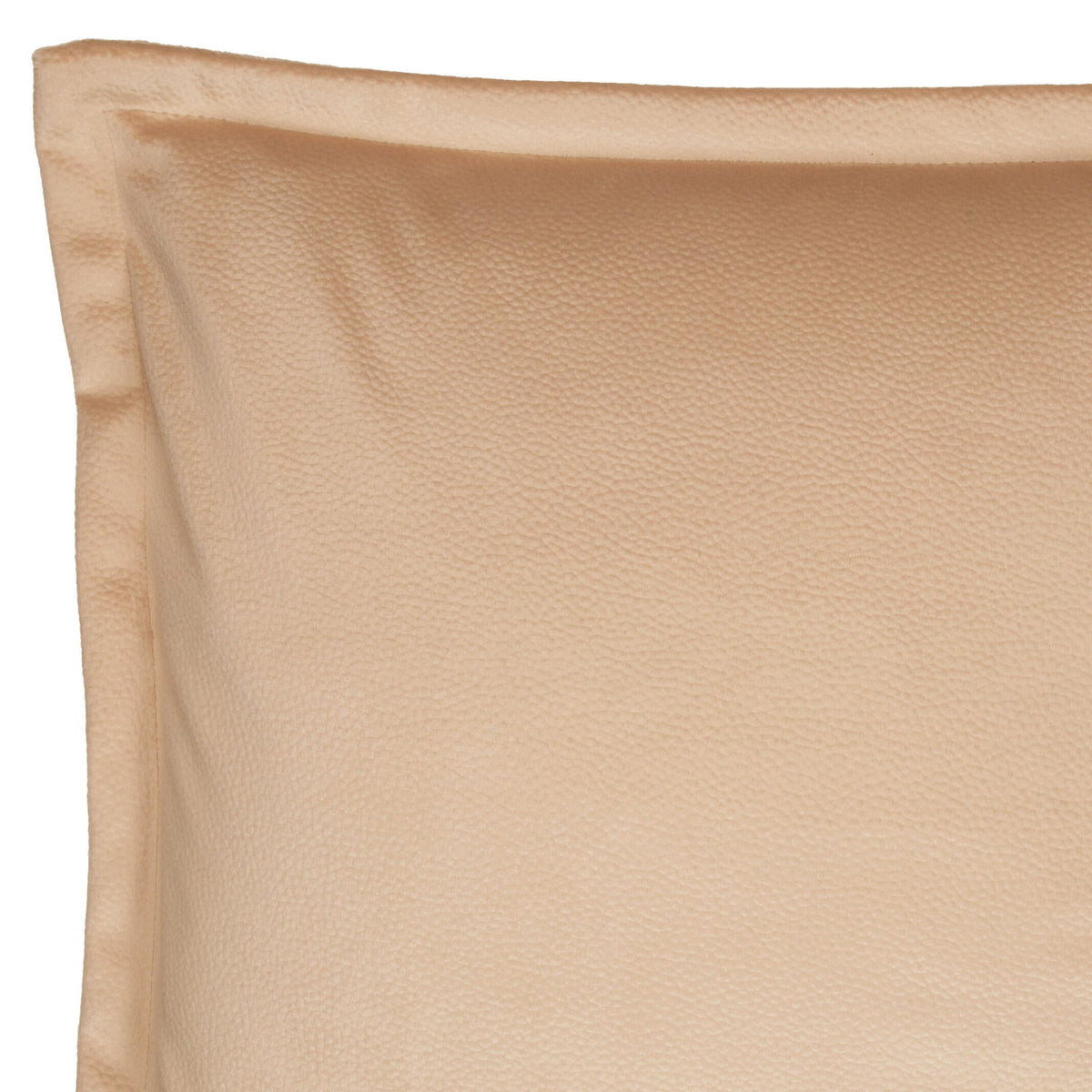 Beige putetrekk i velur med skinnlook og sydd kant, 50 x 50 cm