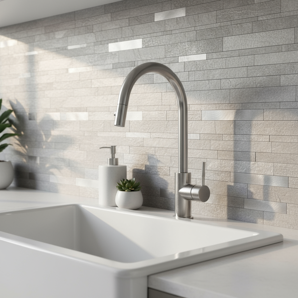 10-pk Stein lys grå XL selvklebende veggfliser