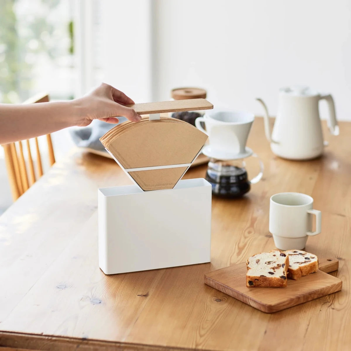 Oppbevaring for kaffefilter hvit - Lindas Dekor