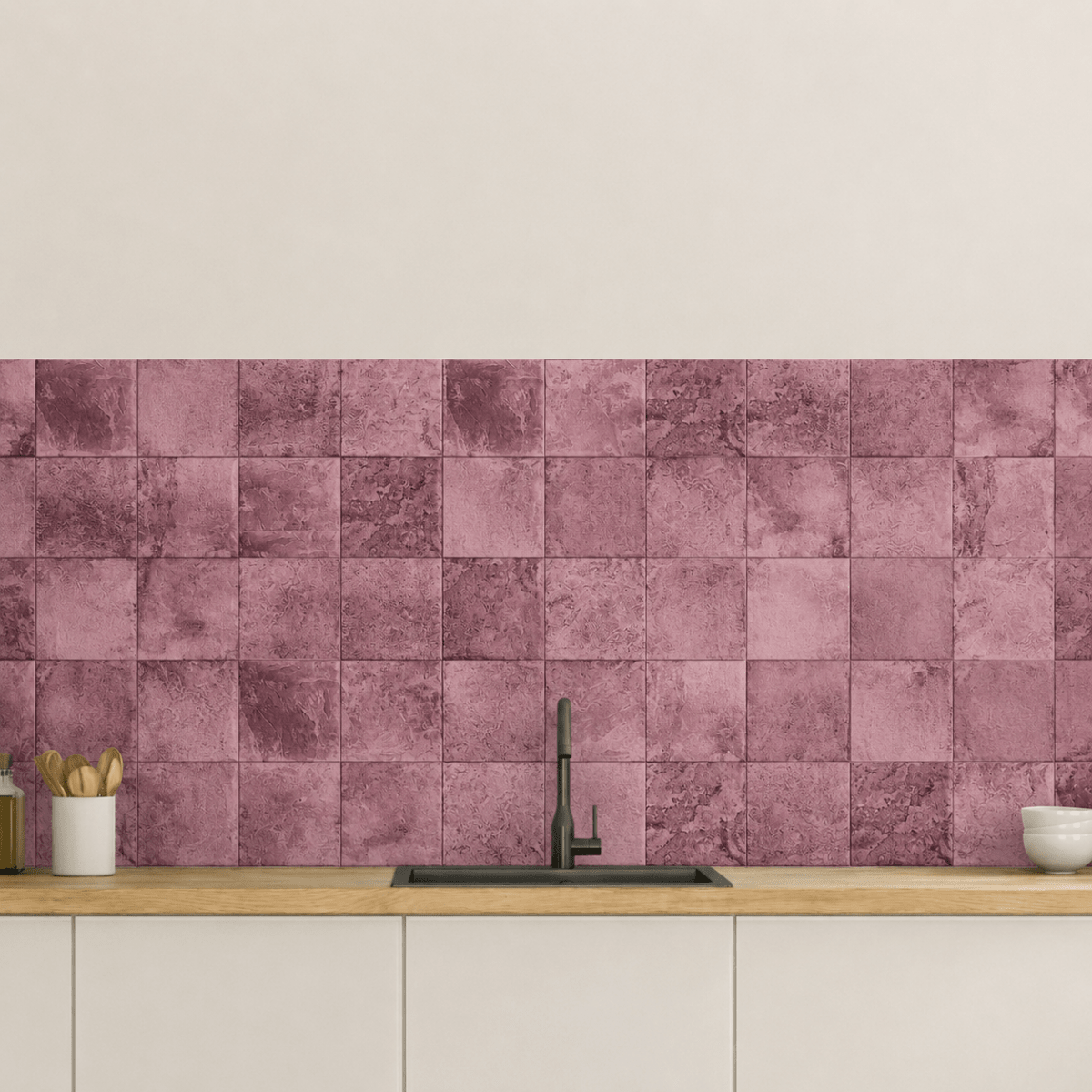 8-pk Bodø Rose självklibbriga fliser - Lindas Dekor Fliser