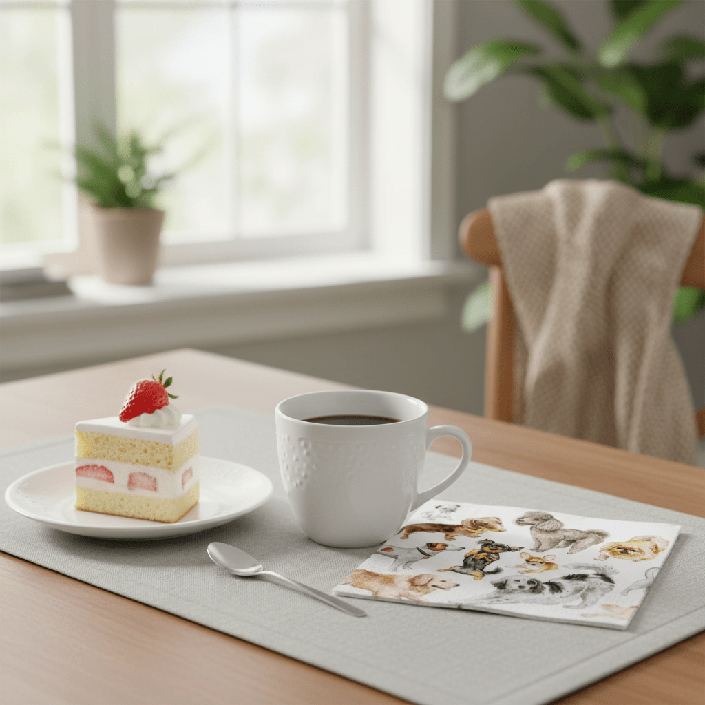 3 lags servietter med hunder til kaffe og kakebord