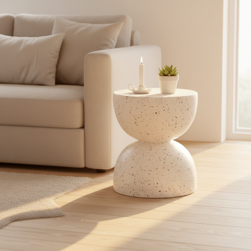 Sidebord i fiberglass terazzo - Lindas Dekor