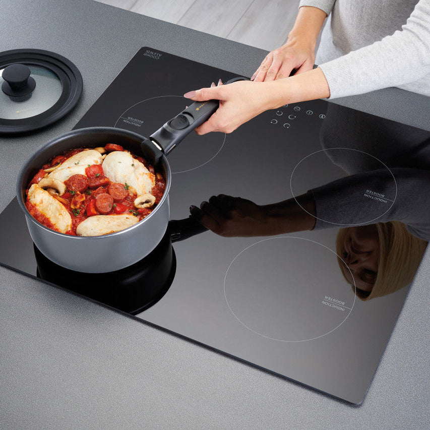 Stabelbart kasserollesett med 3 gryter og lokk fra MasterClass