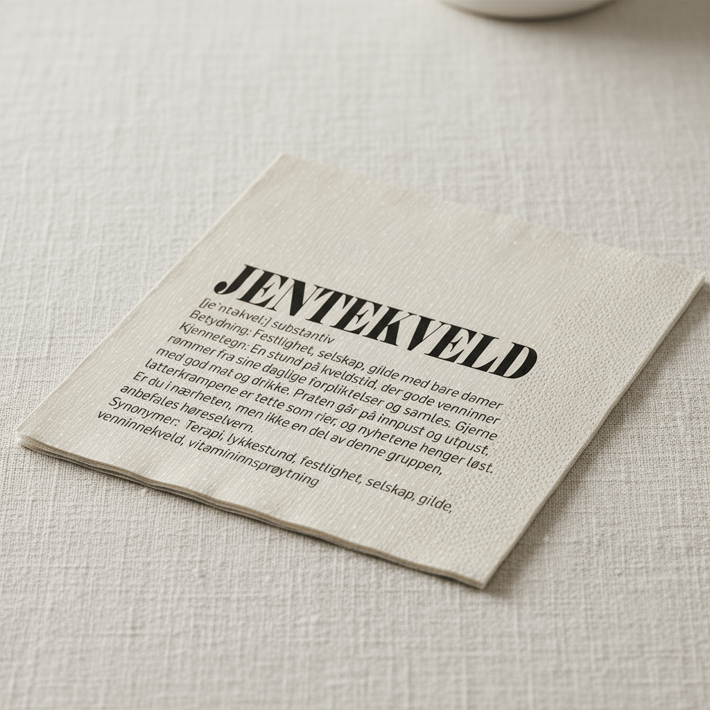 20 - pk Serviett Definisjon Jentekveld beige/sort - Lindas Dekor Servietter