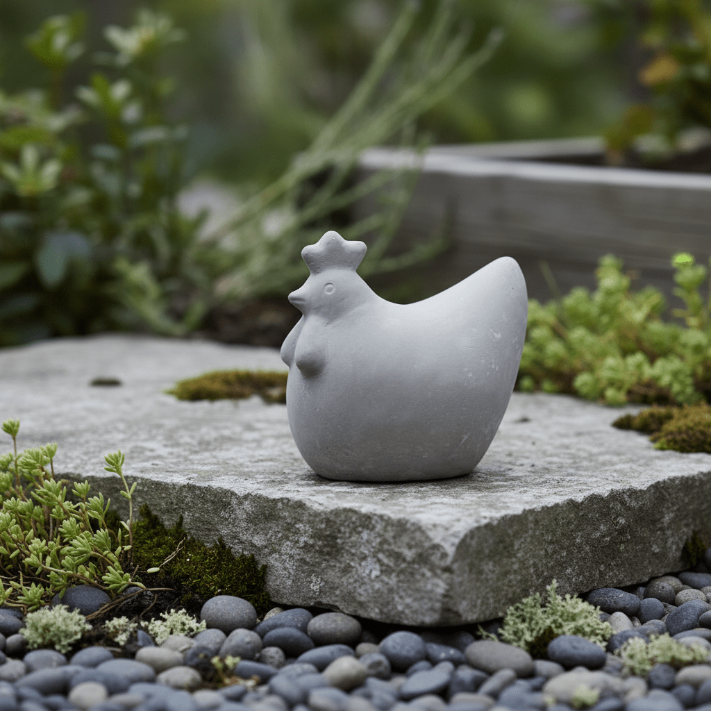 2 - pk DBKD Concrete Hen 14 cm + 18 cm påskepynt - Lindas Dekor