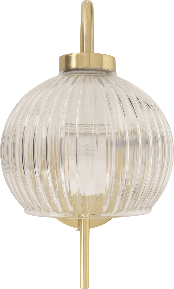 Vegglampe Krys med rillet glass gull 30 cm – produktbilde 2