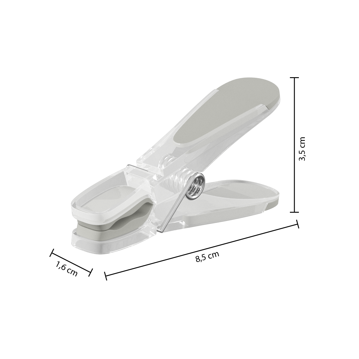 Mål på klesklype i plast, 8 x 3 cm