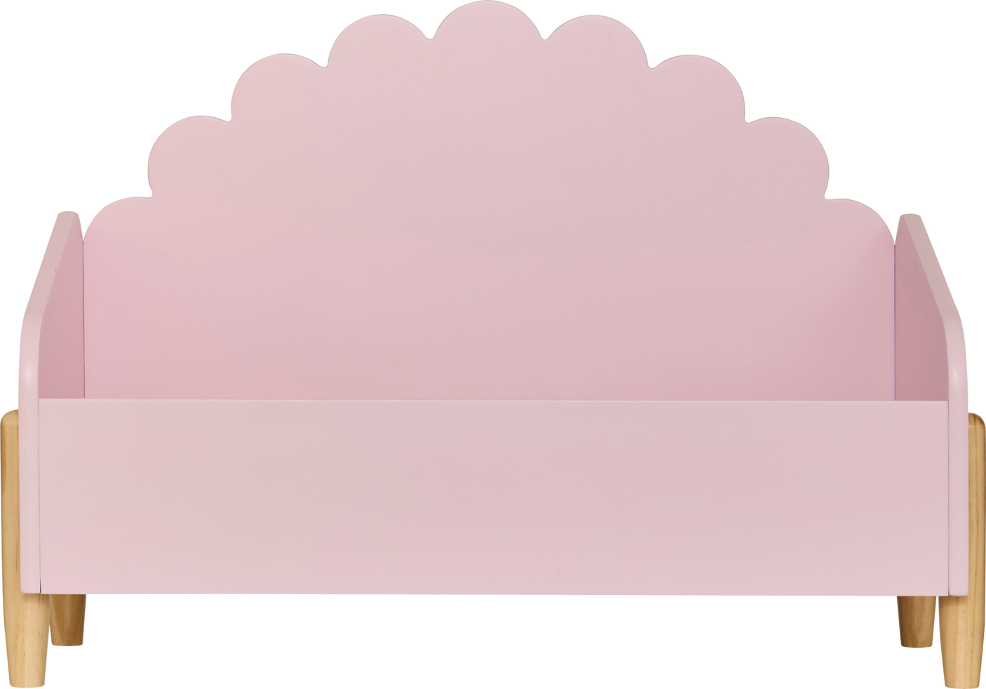 Rosa oppbevaringskiste for barn sett forfra