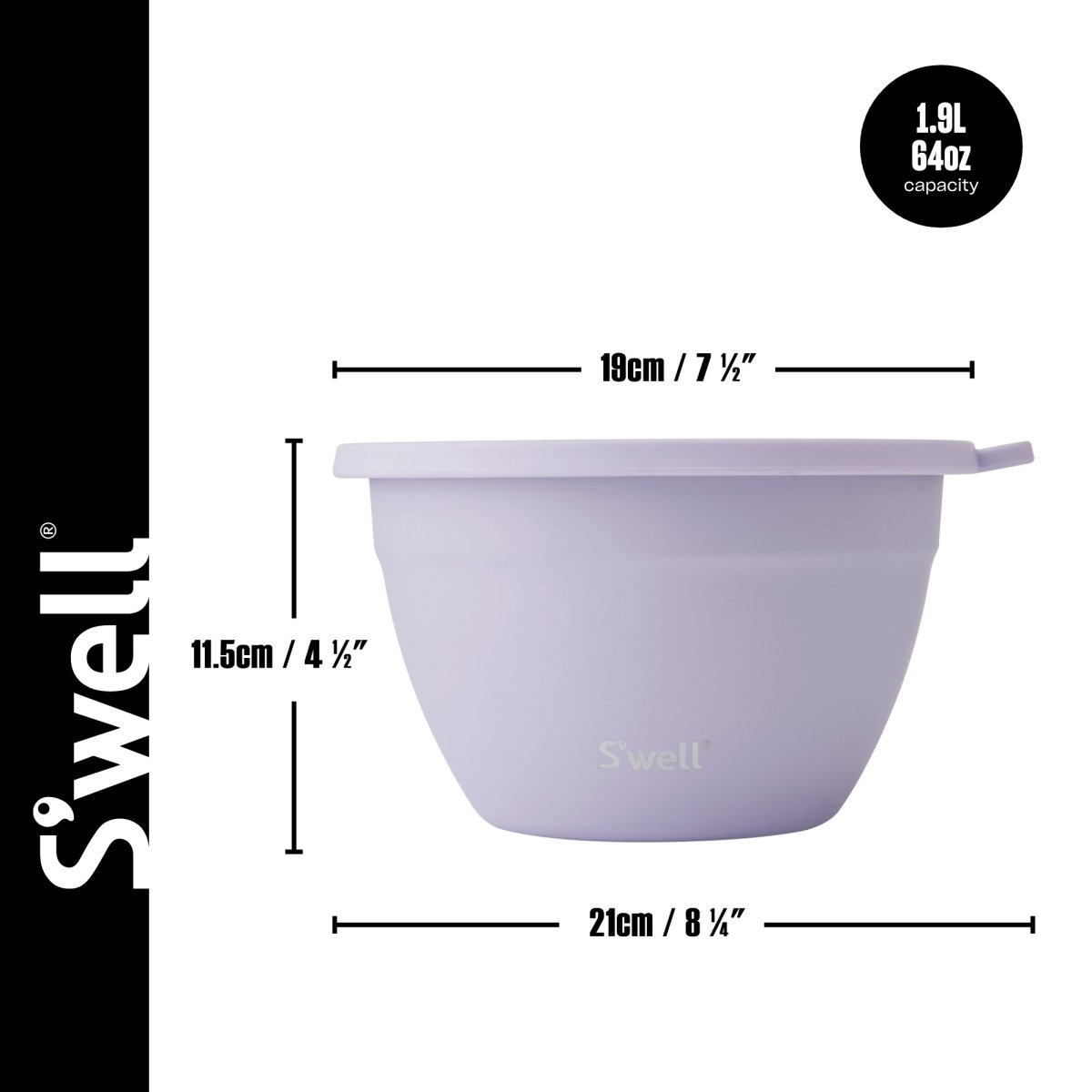 S'well salladsbox i liten rustfritt stål med genomskinlig lock