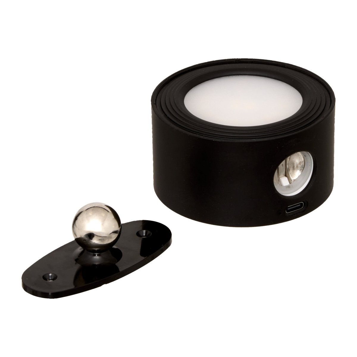 Laddbar magnetisk LED-vägglampa svart 8 cm – detaljbild 7