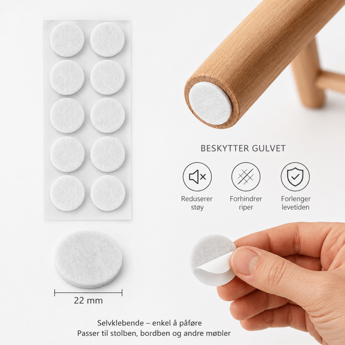 Filtknott Ø:22 mm - Lindas Dekor Filtknott