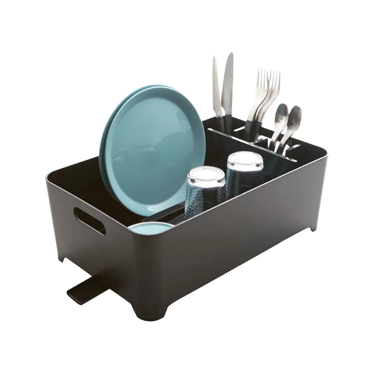 Oppvaskkurv med drenering sort 38 x 24 cm - Lindas Dekor