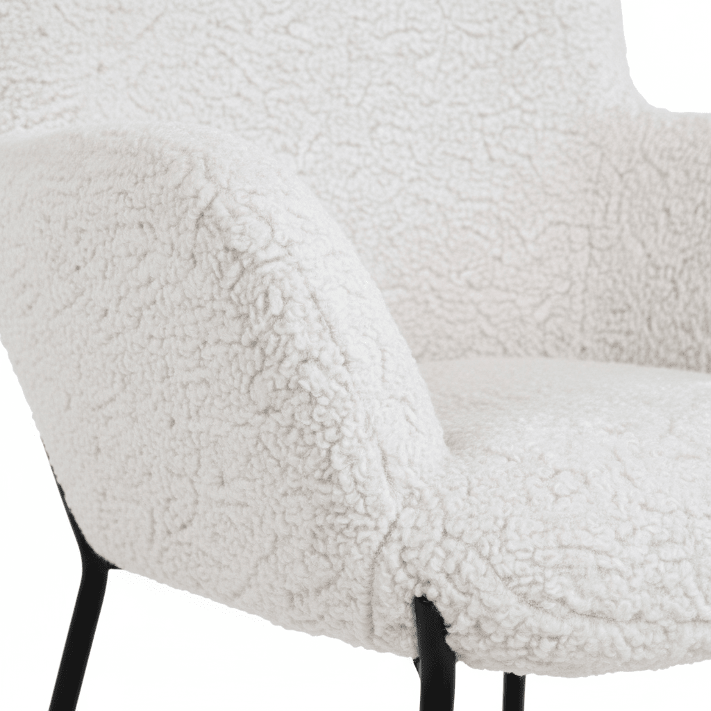 Glasglow sett lounge stol og puff hvit - Lindas Dekor