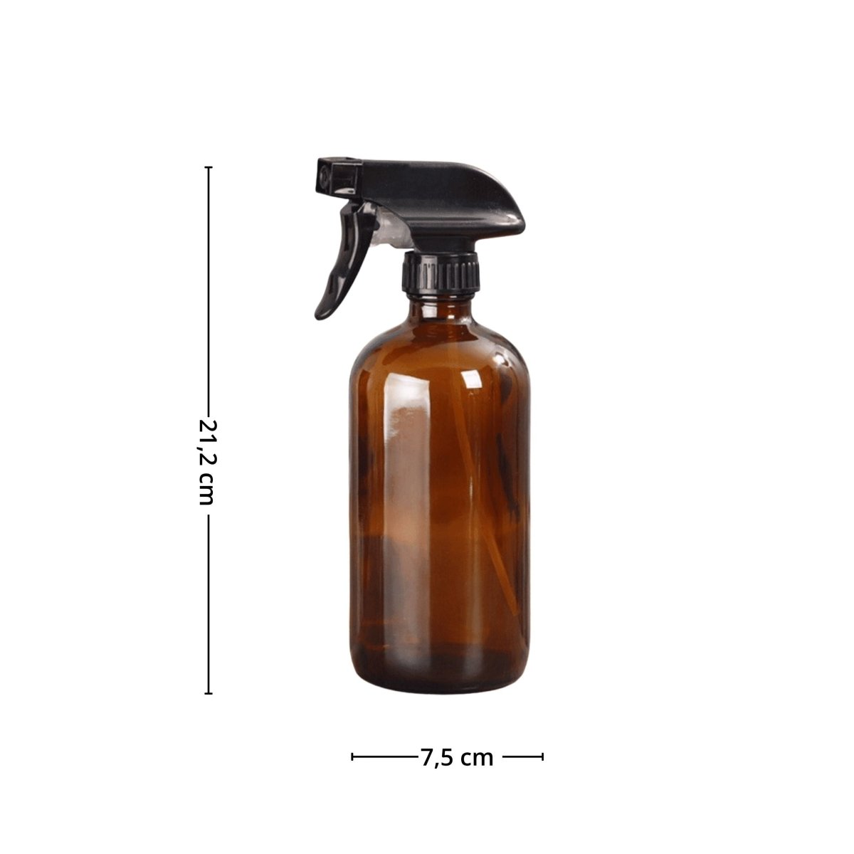 Sett med sprayflasker i amber glass til organisering og oppbevaring