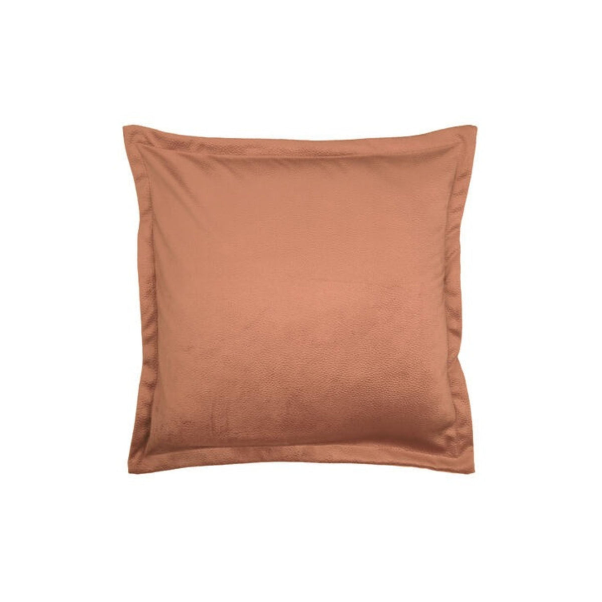 Amberfarget putetrekk i skinnlook 50 x 50 cm med sydd dekorativ kant