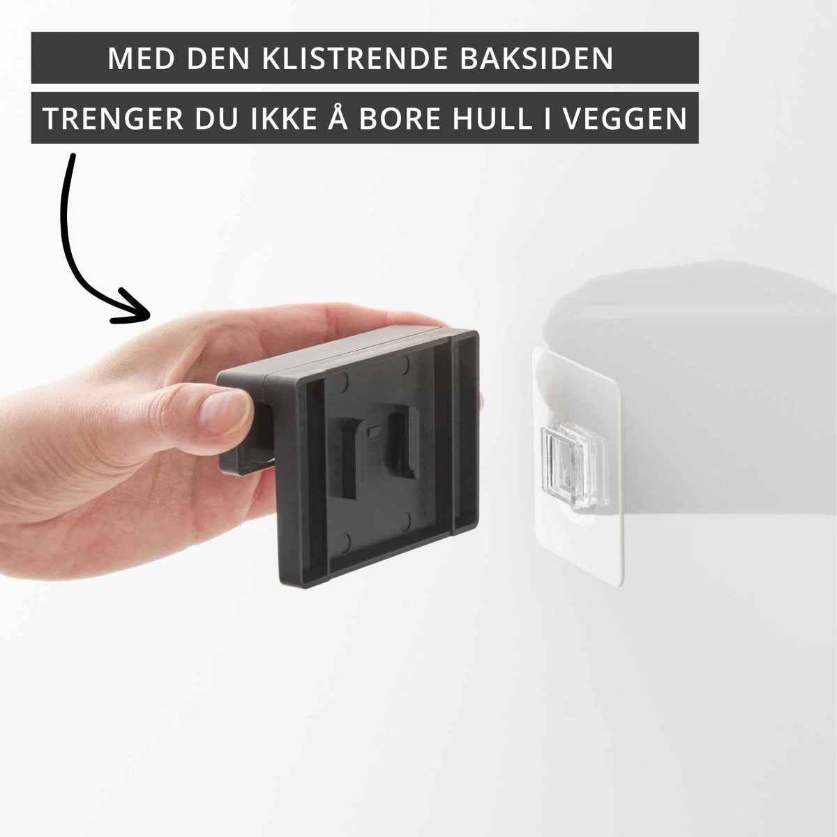 Selvklebende tannbørsteholder sort 9 x 6 cm - Lindas Dekor
