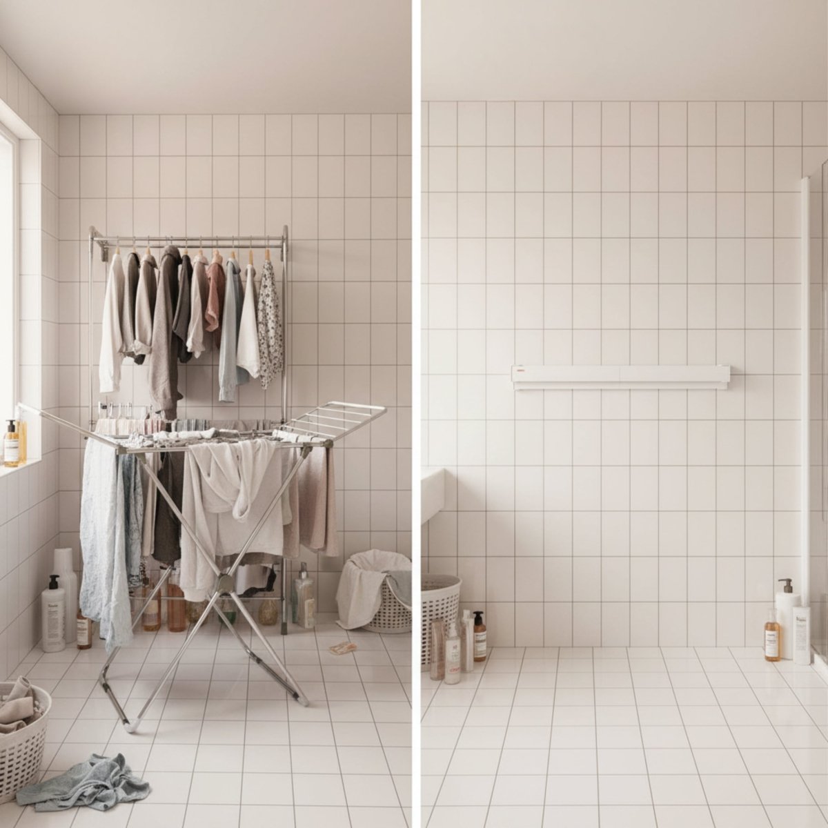 Veggmontert tørkestativ Hvit 72 cm - Lindas Dekor