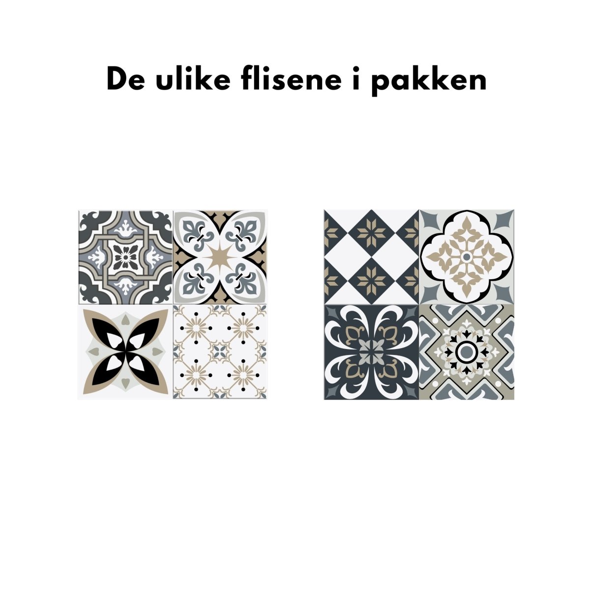 8 - pk Margaux selvklebende fliser - Lindas Dekor