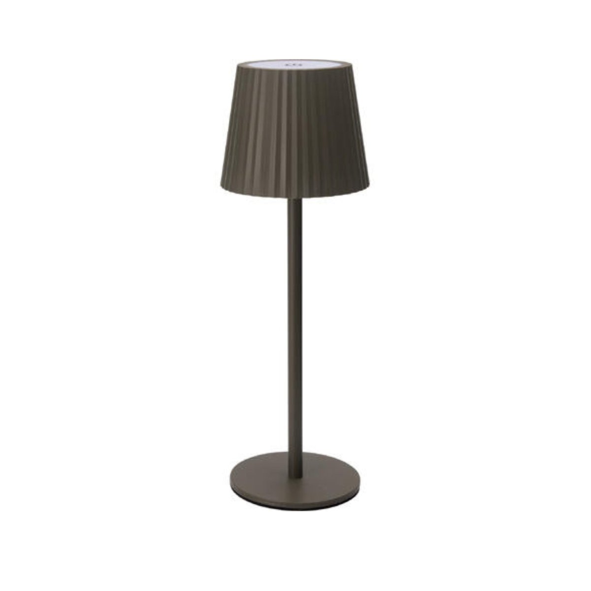 LED bordlampe i taupe med USB lading og varmhvitt lys
