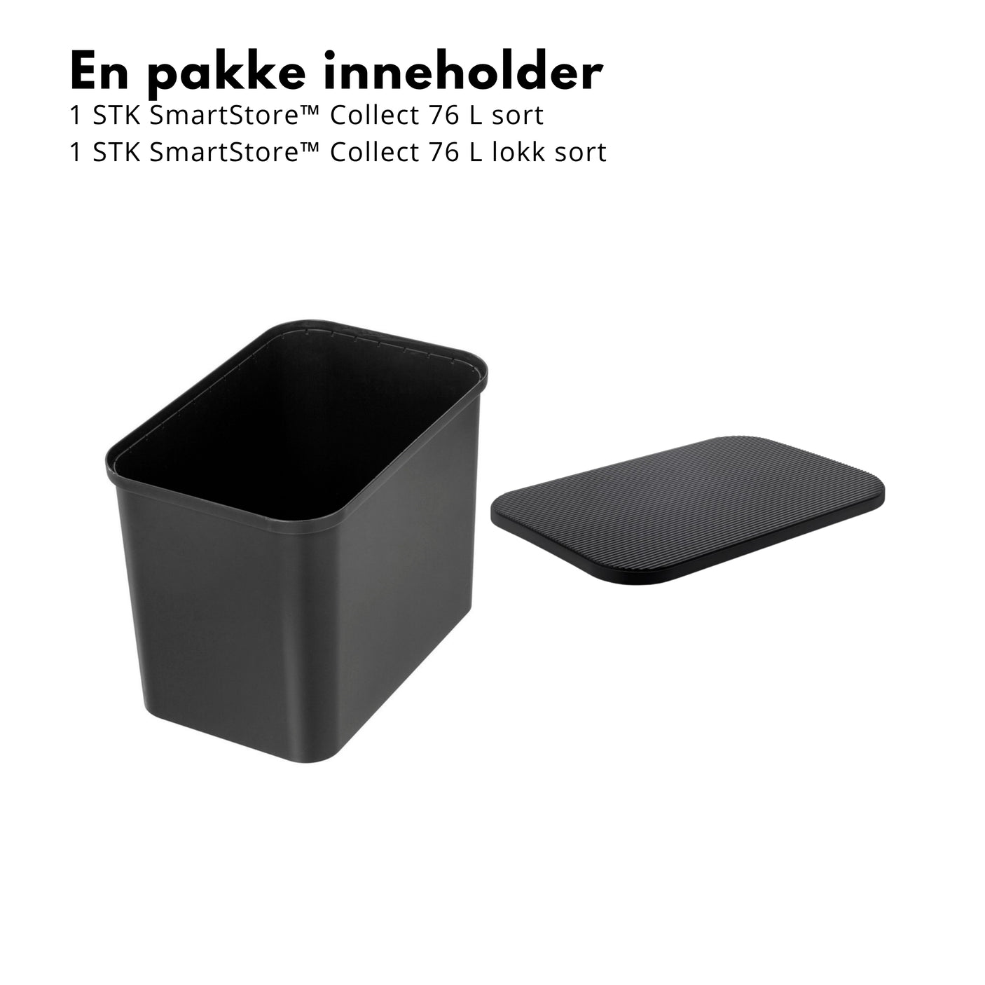 SmartStore Collect 76 L sort oppbevaringsbeholder med lokk