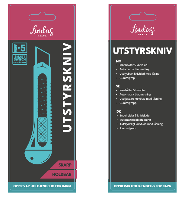 Egnet for presis kutting av tapet, kontaktplast, vinyl og andre materialer.