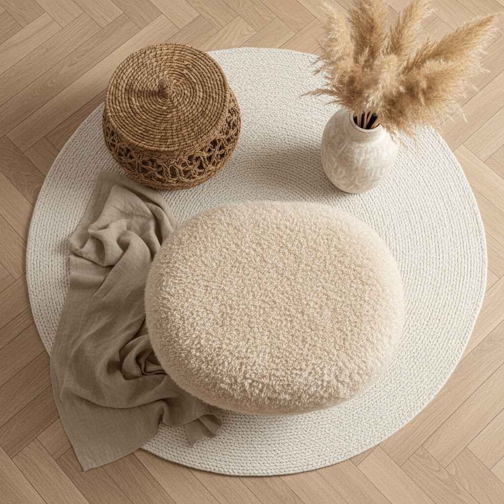 Inverness puff brun ø50 cm - Lindas Dekor