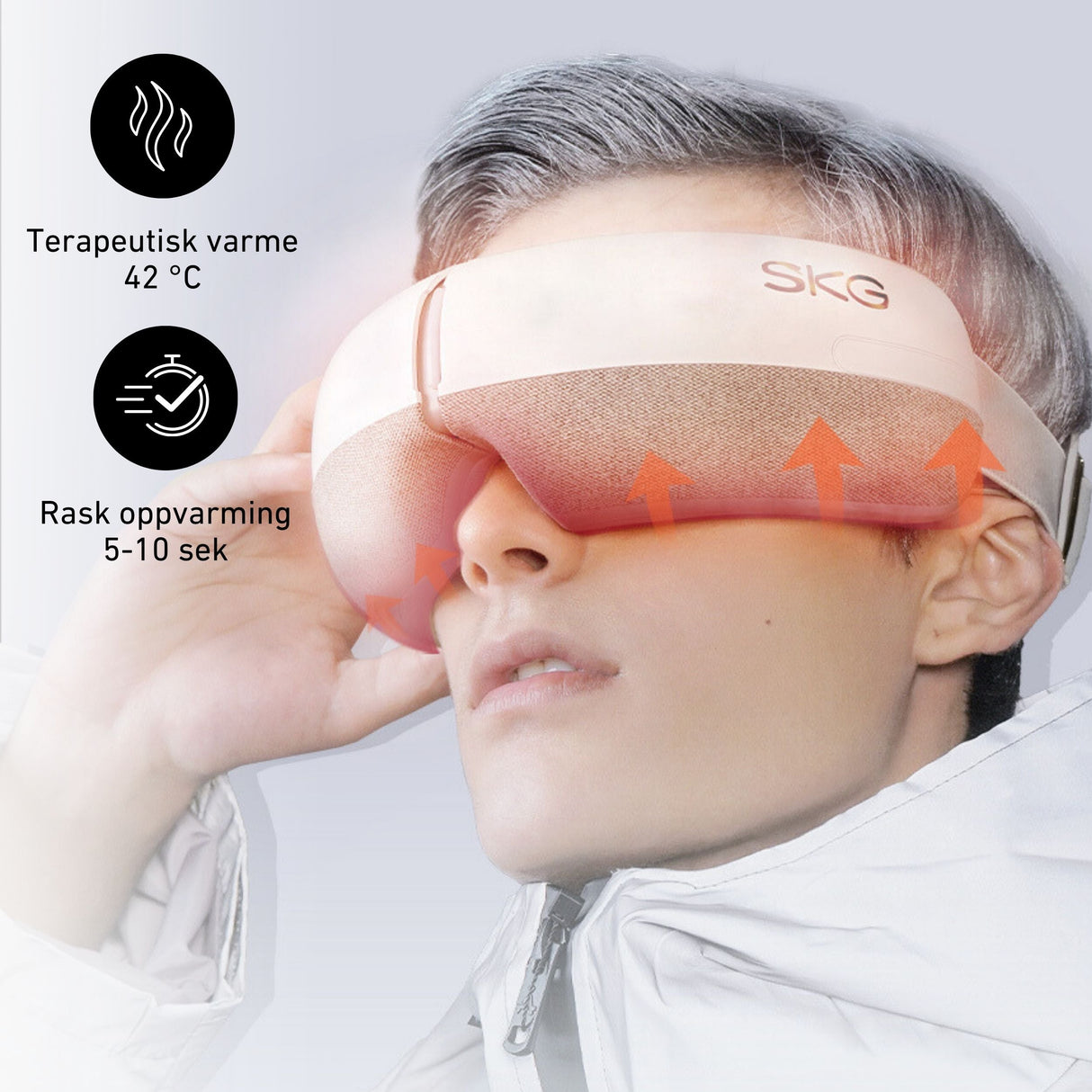 Trådløs og oppladbar massasjeenhet for fleksibel bruk.