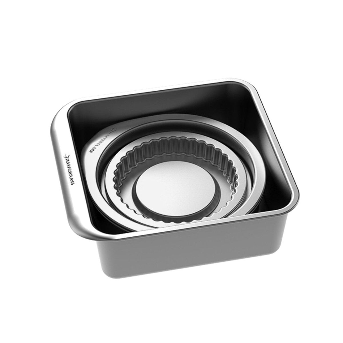 7 - pk nonstick bake - og stekesett, stabelbar - Lindas Dekor