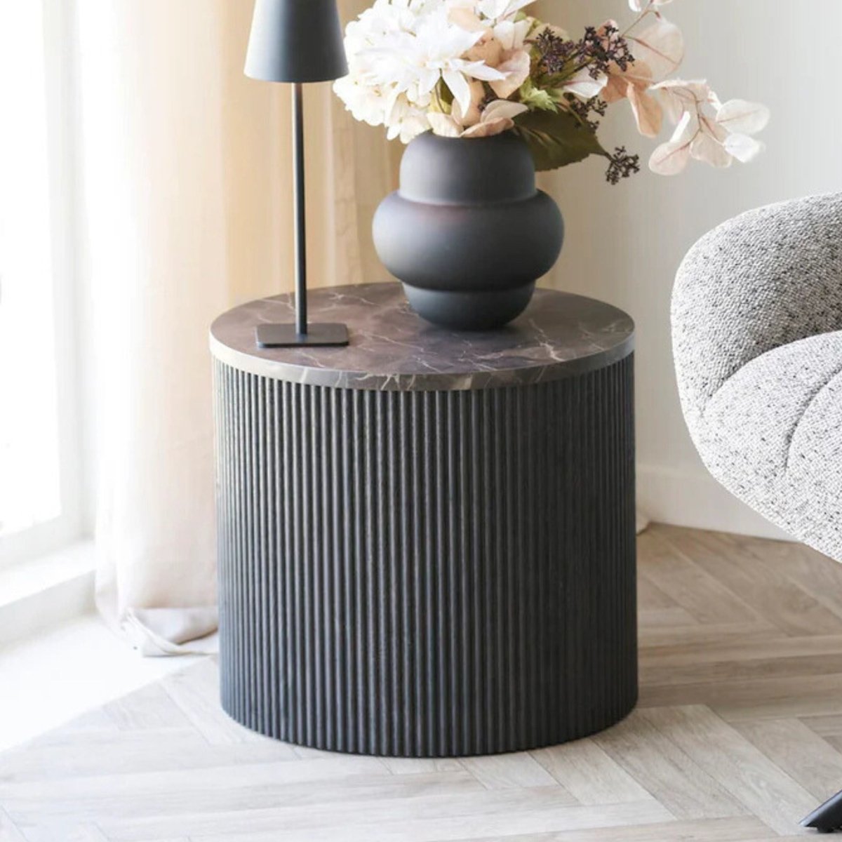 Rota sidebord, mørk brun ø45 cm - Lindas Dekor